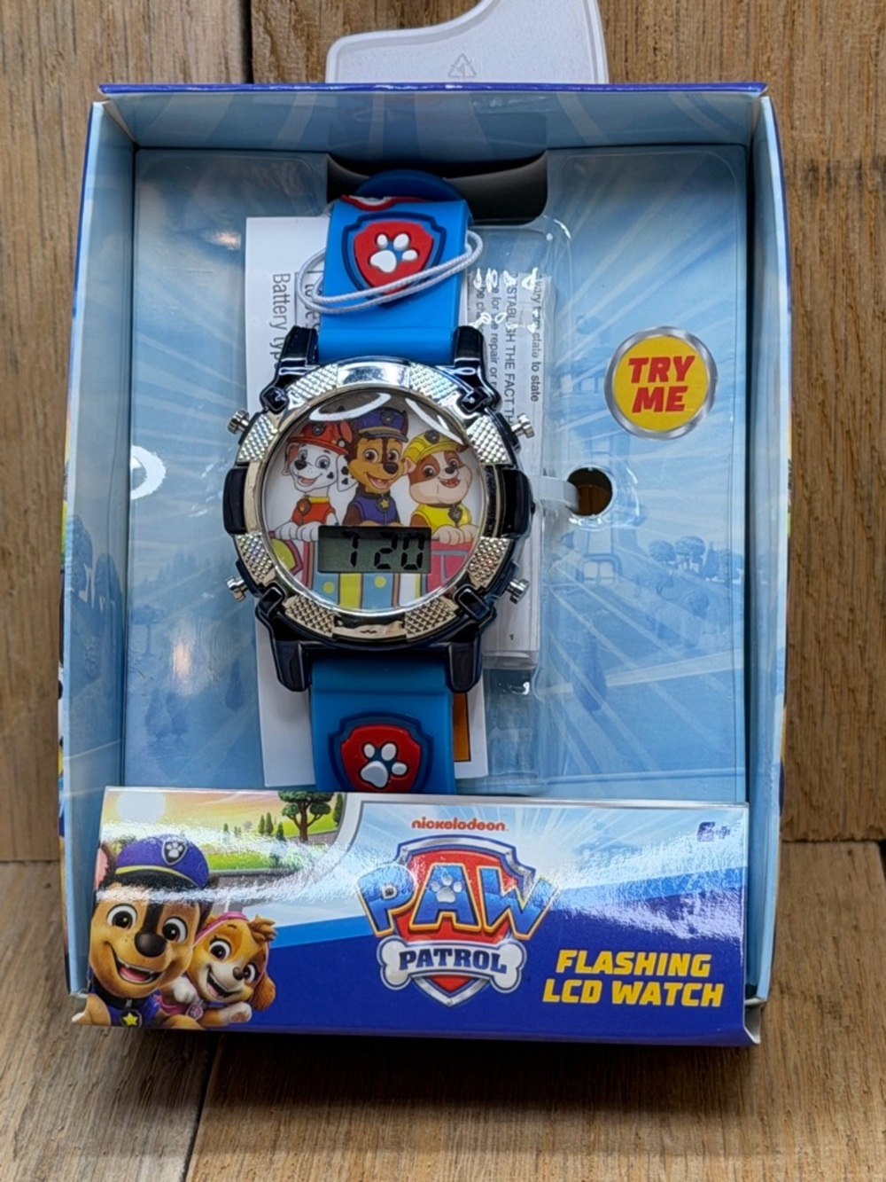 Nickelodeon PAW Patrol Kids Blue Flashing LCD Watch NEW